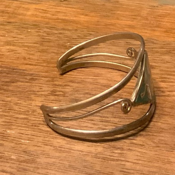 Silver and Teal Women's Bracelet Alpaca Silver - Picture 5 of 6